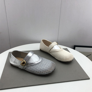 春夏断码 韩式 透气新款 女单鞋 26平跟圆头百搭浅口日常 镂空玛丽珍鞋