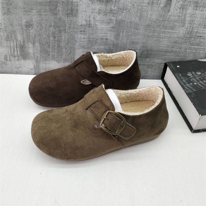 25秋冬加绒保暖乐福鞋女断码
