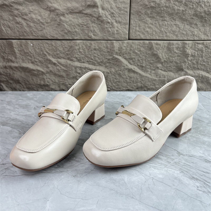 25春季真皮乐福鞋女鞋断码单鞋方头套脚粗跟牛皮通勤百搭工作鞋,女鞋,乐福鞋（豆豆鞋）,淘宝优惠券,粉丝福利购,淘宝优惠卷