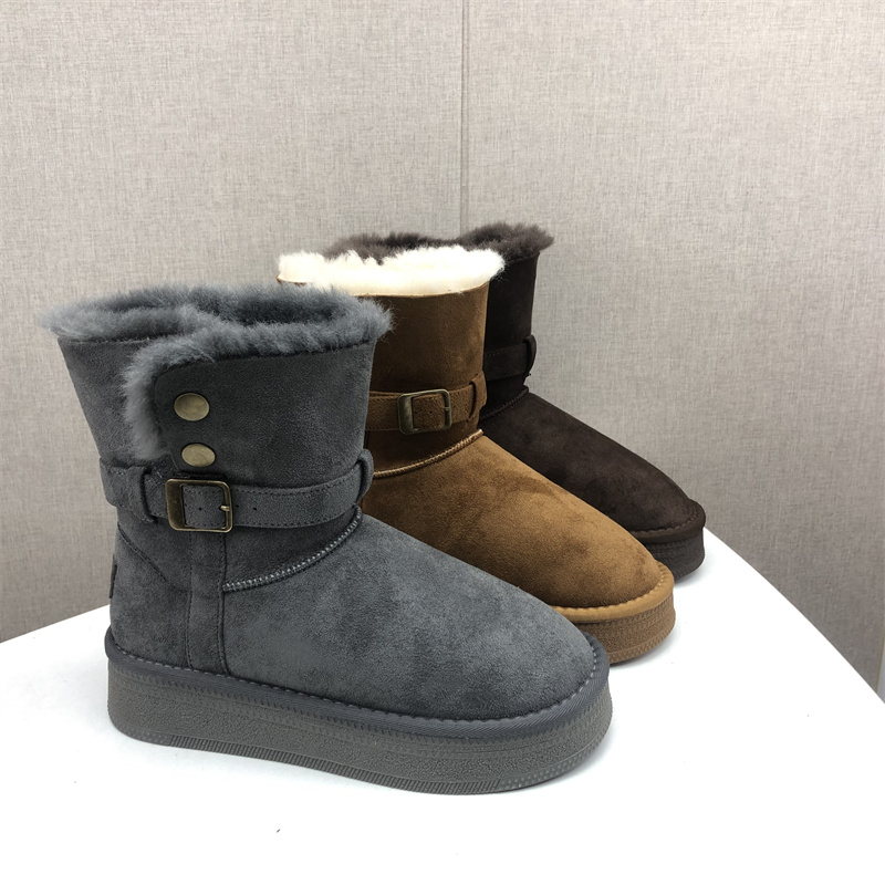 25冬季尾货处理新款真皮女棉靴