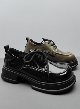 25春季真皮乐福鞋女鞋软底小皮鞋英伦风舒适百搭系带日系38.39