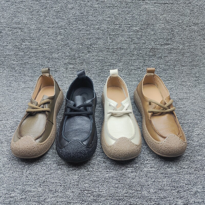 25春季真皮乐福鞋女鞋舒适牛皮软底防滑复古名族风妈妈鞋断码休闲