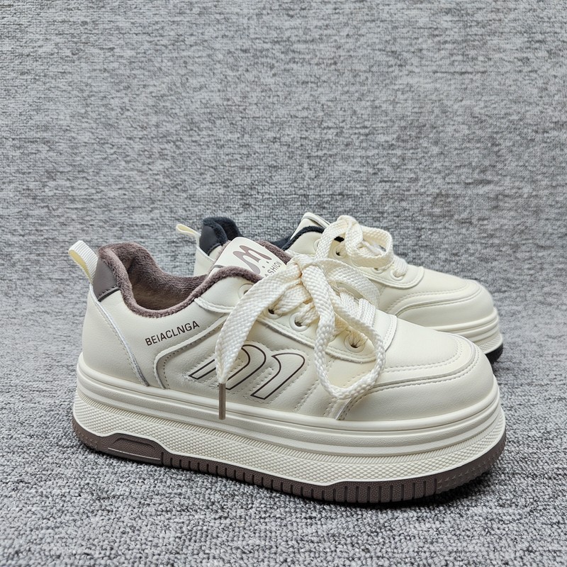 厚底小白鞋女棉鞋舒适保暖加绒