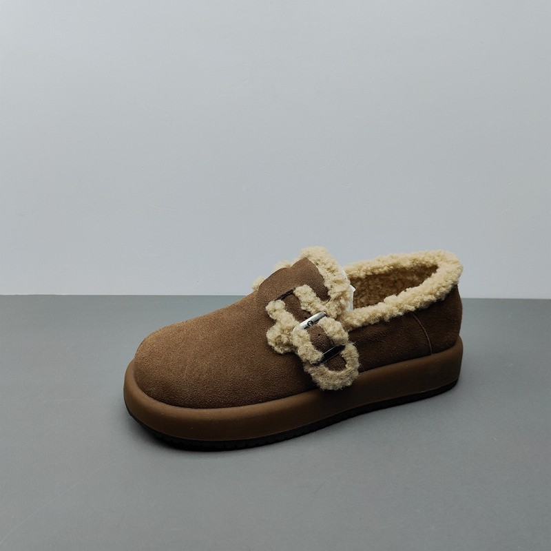 2025冬季尾货处理新款真皮女棉靴一脚蹬厚底保暖乐福鞋勃肯鞋牛皮,女鞋,时尚雪地靴,淘宝优惠券,粉丝福利购,淘宝优惠卷