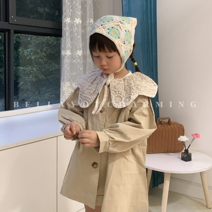 女童风衣2024秋季新款儿童时尚英伦风中长款上衣女宝宝春秋装外套