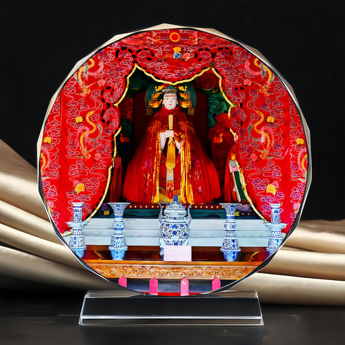 北顶娘娘碧霞元君圣母水晶摆件