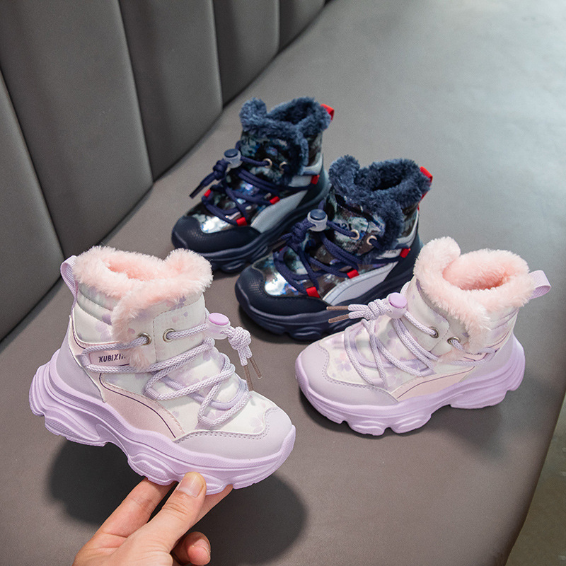 女童棉靴冬季2025新款儿童雪地靴