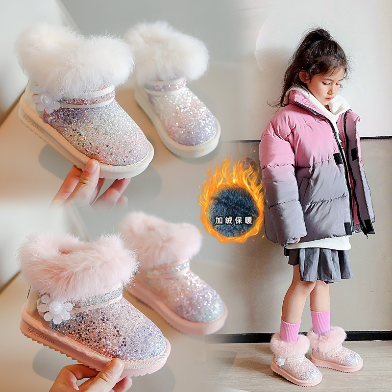 女童雪地靴2025冬季新款儿童棉鞋