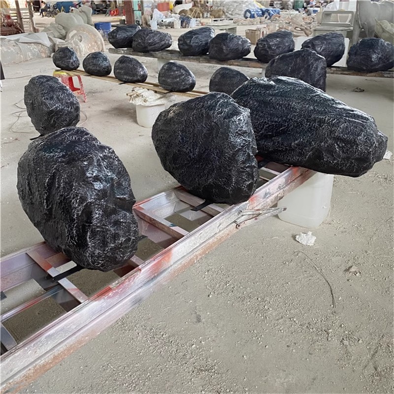 室外仿真假石头雕塑玻璃钢公园林景观小区装饰创意草坪雪浪石摆件