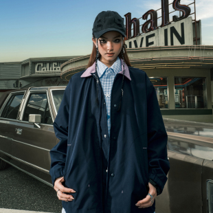 2026 宽松男女冬新款 Nuthink美式 简约复古翻领夹克外套两面穿薄款