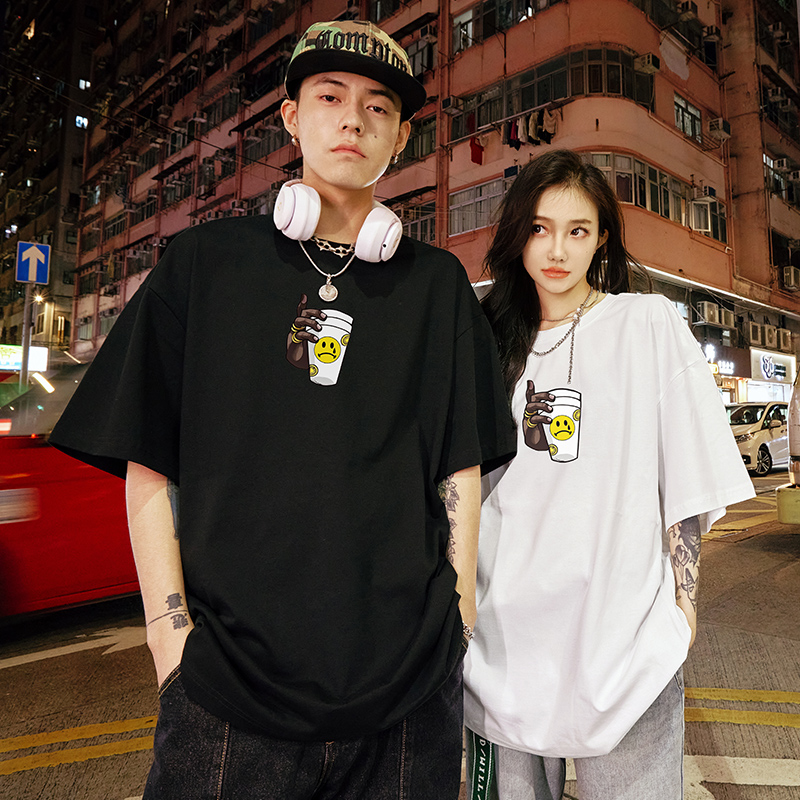 美式高街2024新款趣味短袖