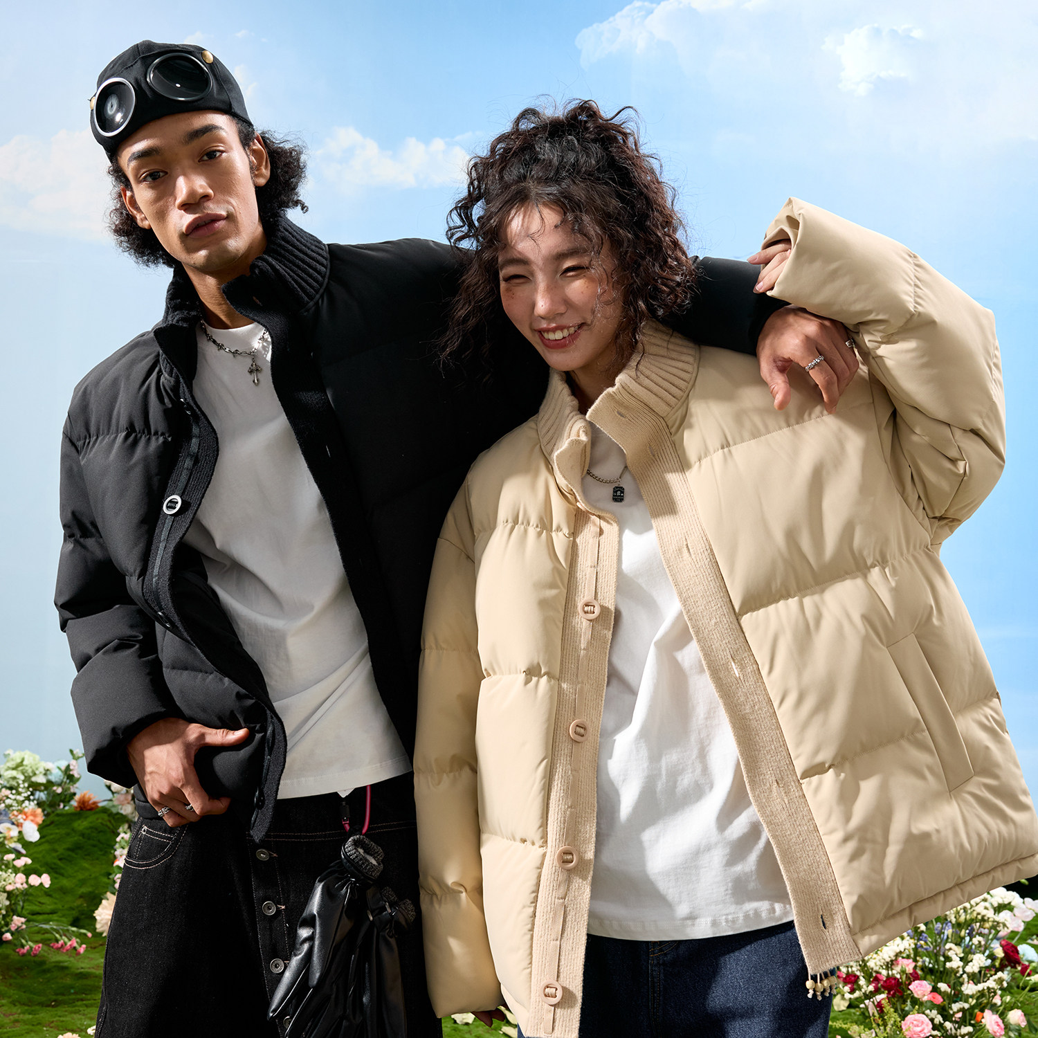 Nuthink美式复古棉服面包服加厚外套针织立领拼接男冬季新款2026,男装,棉衣,淘宝优惠券,粉丝福利购,淘宝优惠卷