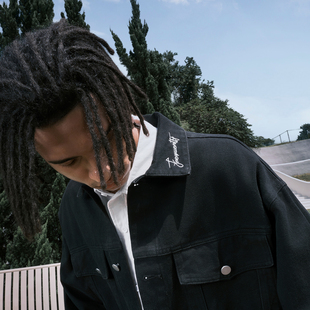 新款 Nuthink美式 复古潮牌牛仔夹克外套水洗领口刺绣男女2025冬季