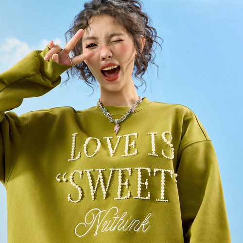 Nuthink珍珠圆领卫衣国潮男女