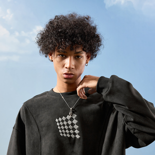 Nuthink美式 复古麂皮绒圆领卫衣刺绣解构宽松男女潮牌2025冬新款