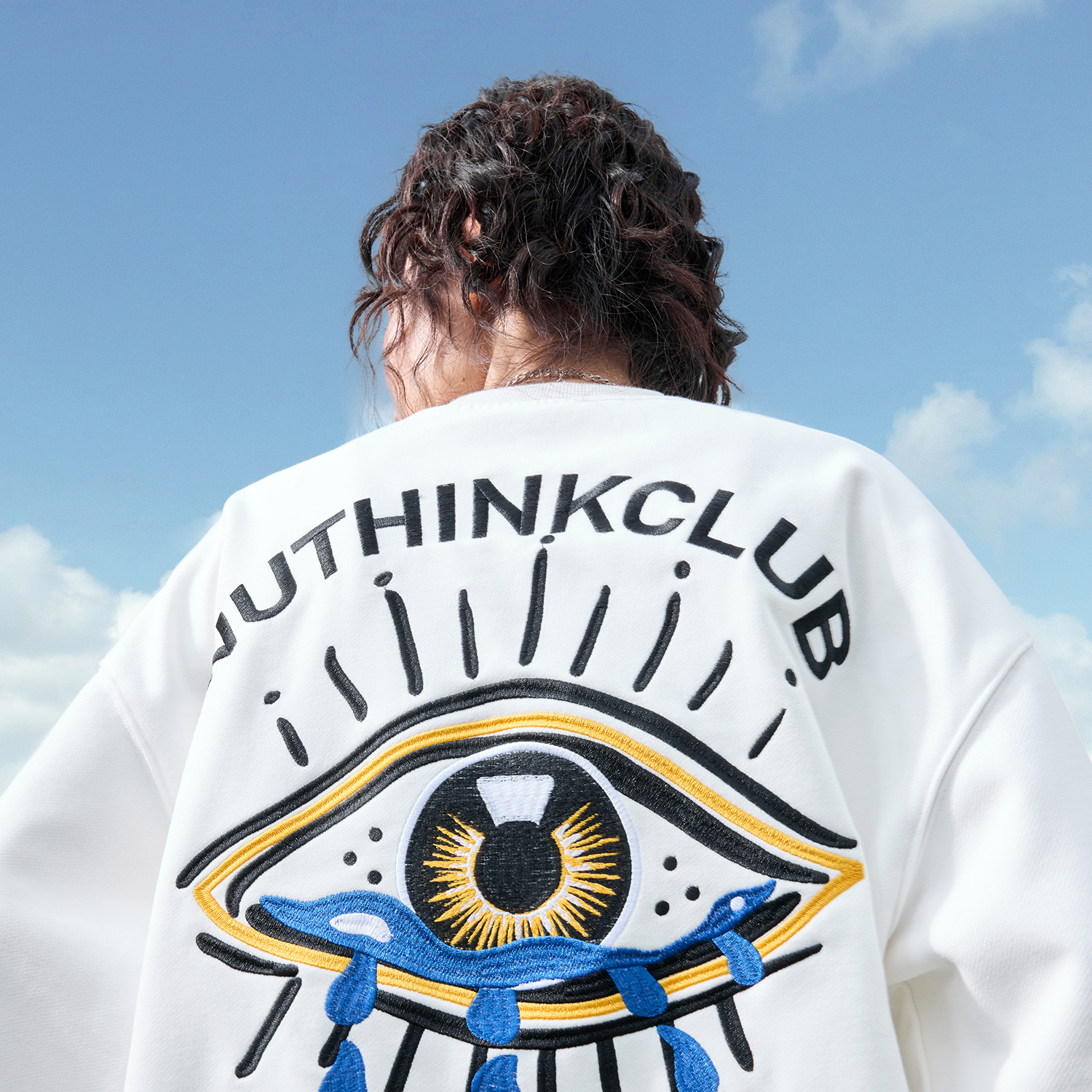 Nuthink美式潮牌重磅刺绣卫衣男