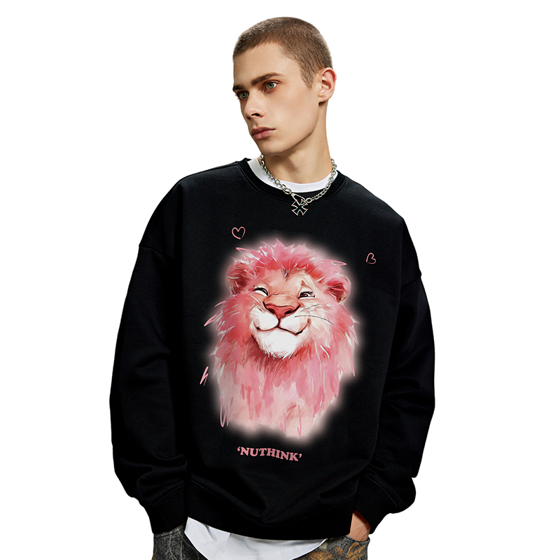 重磅无帽狮子卫衣男2024新款