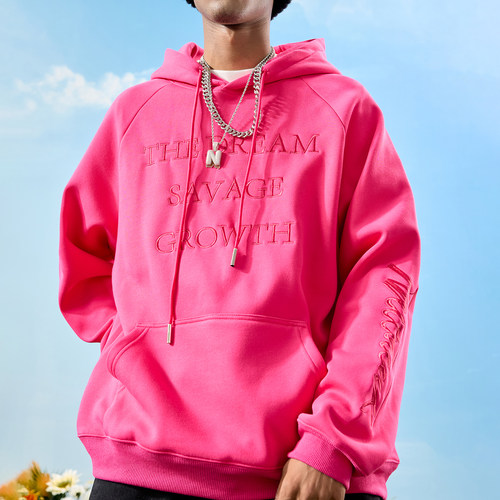 Nuthink美式字母刺绣连帽卫衣