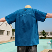 复古半袖 Nuthink刺绣字母短袖 T恤潮牌美式 男女重磅宽松2026年夏