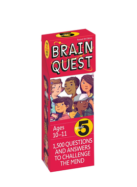 【英文原版 10-11岁】智力问答卡片书 5 Brain Quest Grade 5大脑任务 儿童益智
