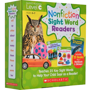 英文原版 学乐英文入门关键词高频词C级 25册套装 Nonfiction Sight Word Readers Parent Pack Level C 3-7岁