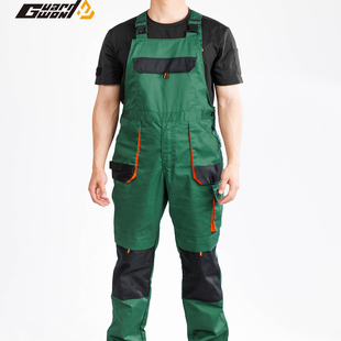 子 男春秋多口袋工作耐磨连体机修汽修劳保直筒宽松长裤 工装 背带裤