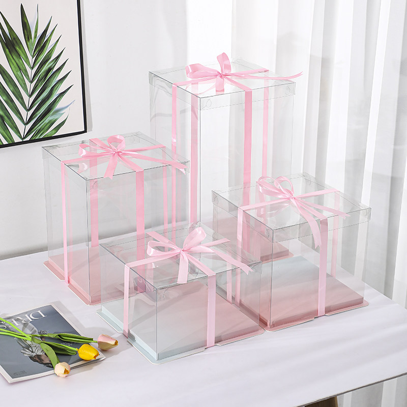 50套全透明生日蛋糕盒子6寸8寸10寸12寸单双高层蛋糕包装盒定制,厨房/烹饪用具,点心包装盒/包装袋,淘宝优惠券,粉丝福利购,淘宝优惠卷