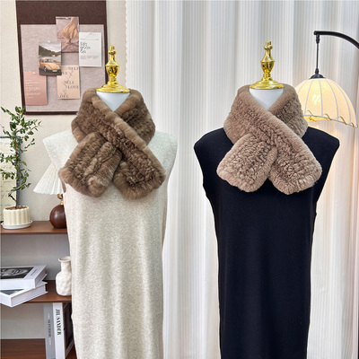 秋冬季保暖獭兔毛围巾围脖
