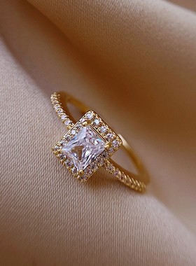 方糖钻戒时尚通勤简约ins风