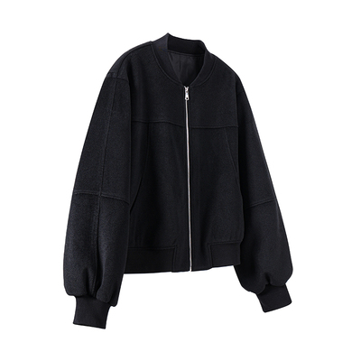 欧贝呢廓形厚重两色夹克