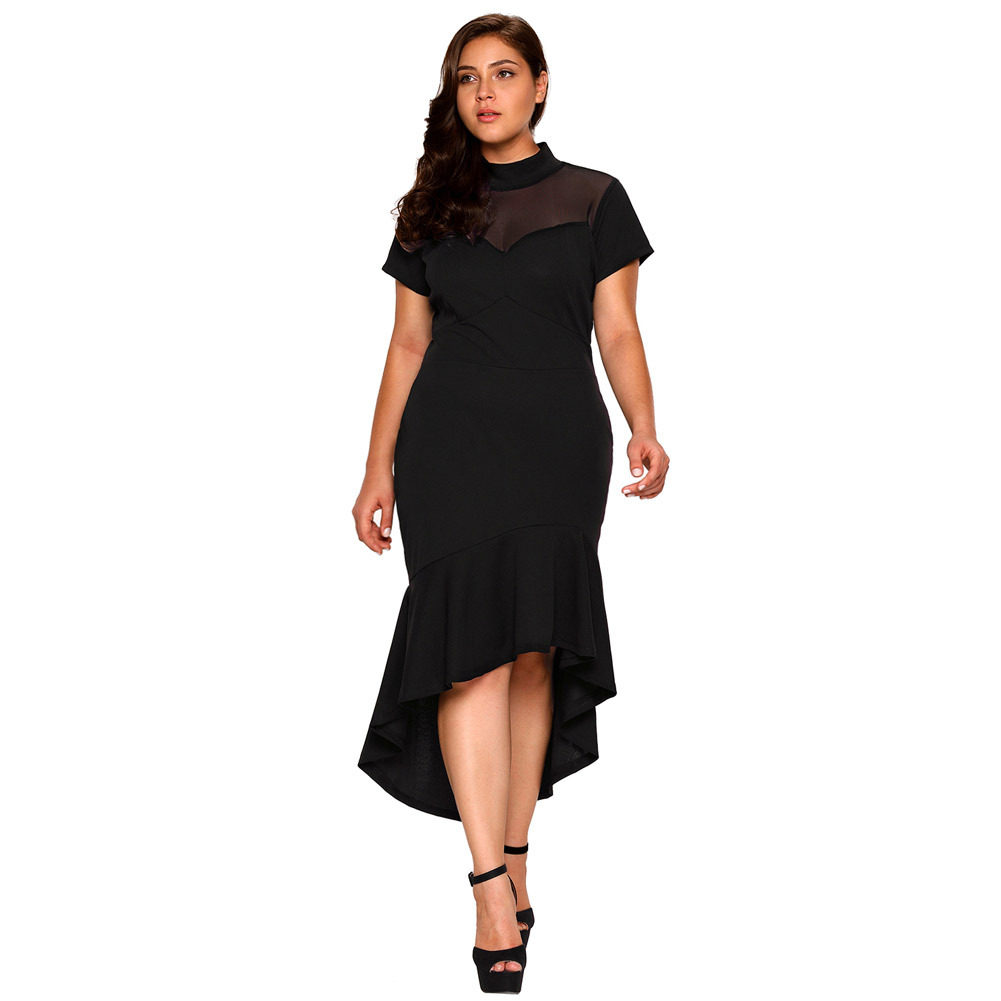 欧美大码200斤小礼服生日宴会舞会酒会胖mm约会连衣裙gown dress
