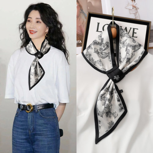 春秋夏季长条韩版女印花丝巾装饰