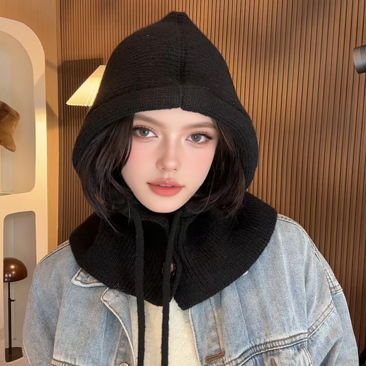 新款针织巴拉克拉法帽子女秋冬季保暖大头围显脸小围巾一体包头帽,服饰配件/皮带/帽子/围巾,帽子,淘宝优惠券,粉丝福利购,淘宝优惠卷