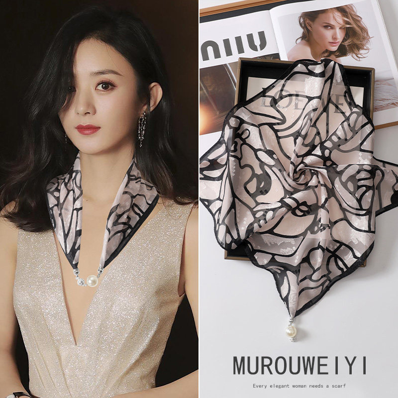 春秋夏季磁吸韩版女时尚丝巾装饰图片