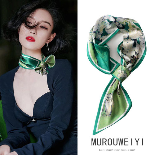 春秋夏季长条韩版女交叉丝巾装饰