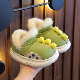 新款加绒保暖宝宝防水毛毛鞋棉拖鞋2026幸福玛丽儿童棉鞋男孩冬季