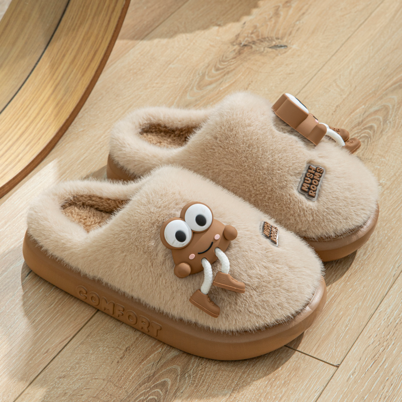 保暖室内家居厚底毛绒毛拖鞋2026新款秋冬季可爱萌棉拖鞋女士月子