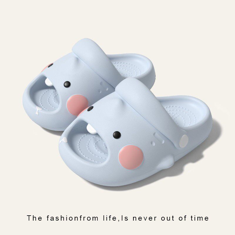 儿童拖鞋女童萌牙鲨夏季室内洗澡EVA防滑凉拖鞋中小童洞洞鞋防撞