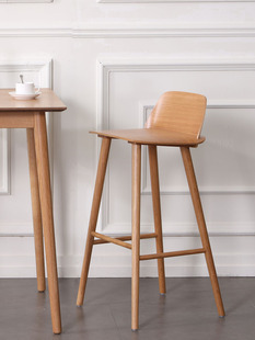 ins椅 北欧实木吧椅凳吧台设计师创意简约咖啡厅高脚凳奶茶店个性
