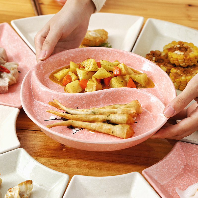 抖音网红款 团圆拼盘 菜盘碟家庭聚餐酒店陶瓷大拼盘卤水摆盘餐具