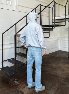 VLABMADE 500G重磅轻抓绒基础纯色宽松落肩连帽卫衣帽衫clean fit