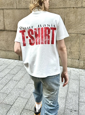 VLABMADE *你的基础T恤*NewVintage破碎斑驳印花纯色重磅口袋短袖