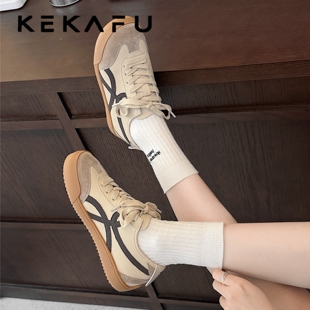 珂卡芙复古德训鞋2026春季新款平软底时尚百搭运动休闲鞋阿甘鞋潮