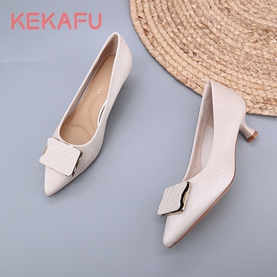 珂卡芙法式尖头高跟鞋女2025春季新款细跟不累脚配裙子浅口单鞋潮