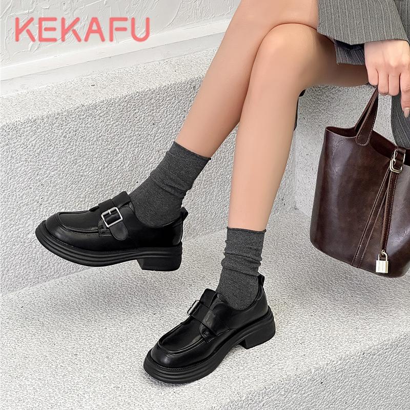 珂卡芙英伦风小皮鞋软底乐福鞋