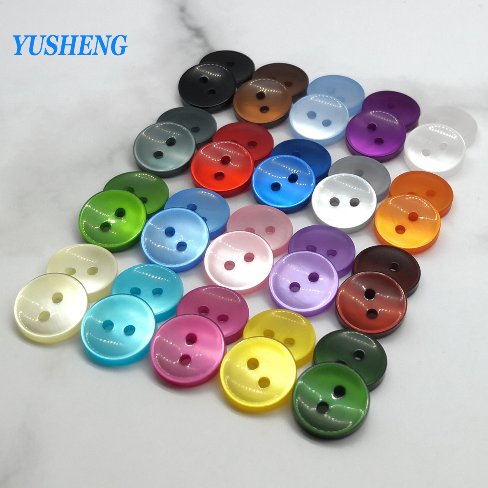 diy彩色两孔珠光波纹树脂纽扣开衫扣圆形装饰糖果色小扣子毛衣扣