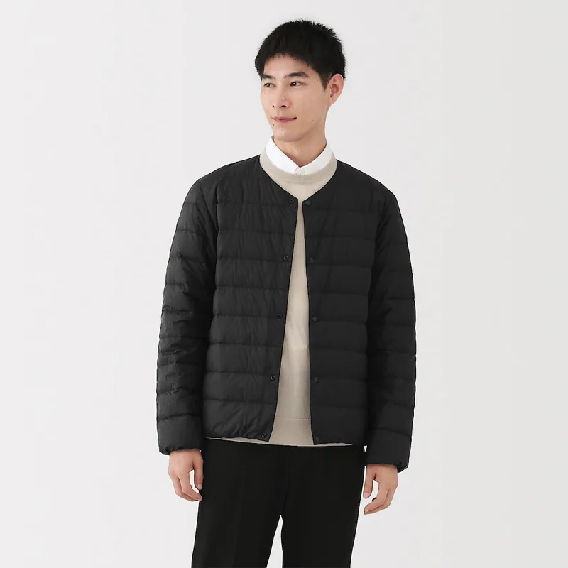 MUJI无印良品男式无领轻薄羽绒服便携休闲夹克外套2025秋