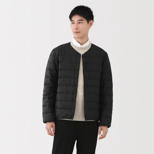 MUJI无印良品男式无领轻薄羽绒服便携休闲夹克外套2025秋