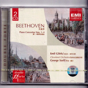 正版 塞尔 贝多芬 钢琴协奏曲 第1-4 克利夫兰管弦乐团 2CD
