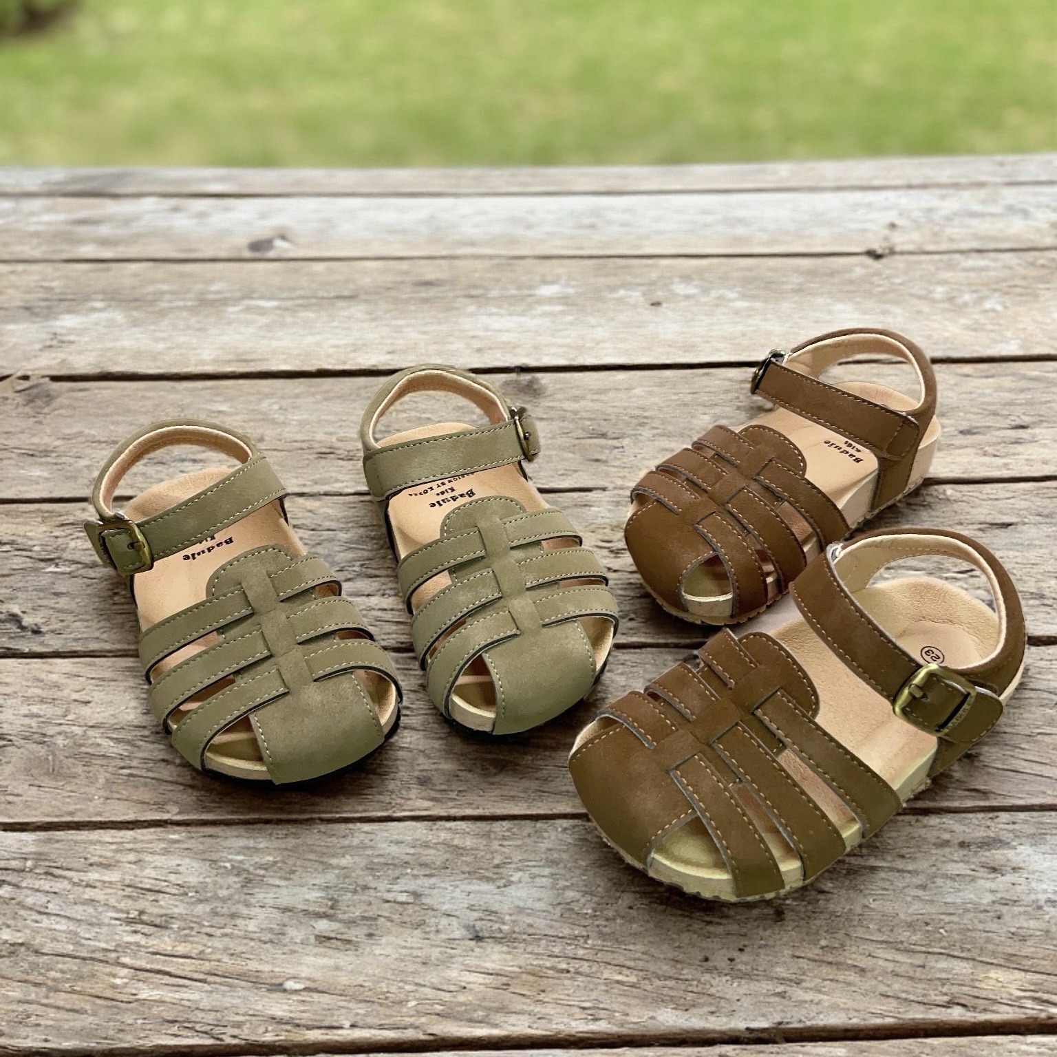 芭杜乐BADULE包头凉鞋男女童魔术贴凉鞋百搭轻便软底夏季童鞋